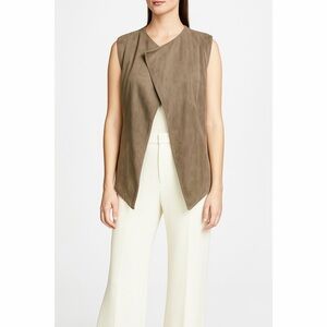 Saba | Faux Suede Asymmetrical Open Front Vest